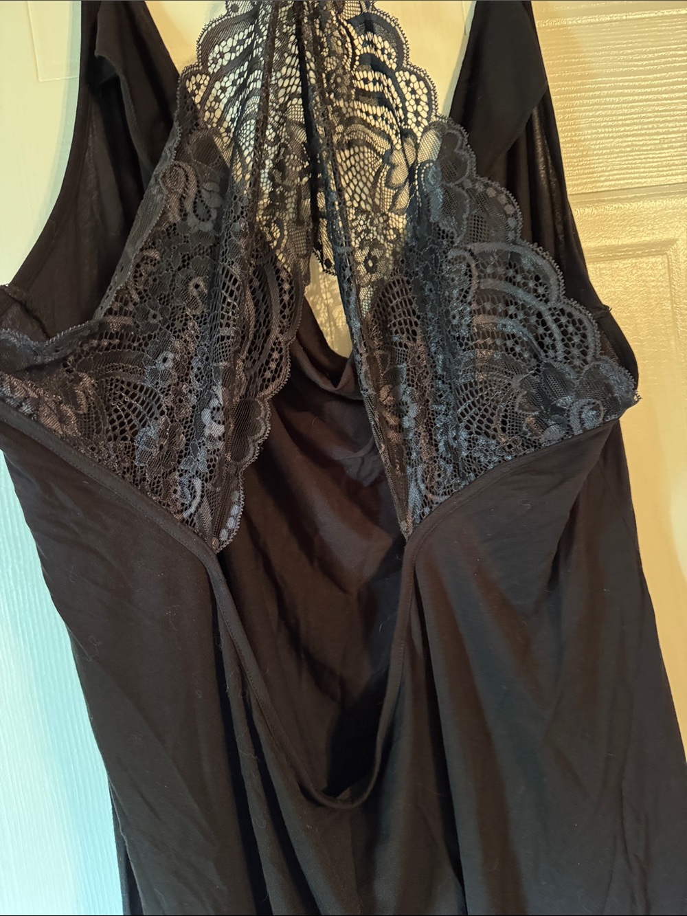 Adore Me Black Lace-Back Satin Sleep Chemise - Picture 2 of 3